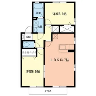 グランモア西湘A【101号室】の間取り