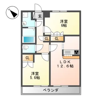 サンパレス【1階】の間取り