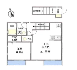 コーポシティ1【201号室号室】の間取り
