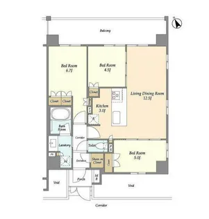 サムティレジデンス藤が丘【1階】の間取り