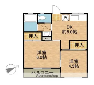 大倉山グリーンハイツ【2階】の間取り