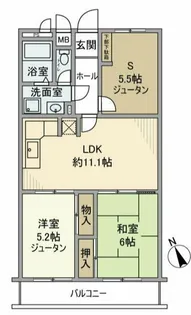 ファミネスさがみ野【1階】の間取り