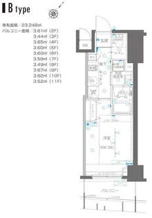 ZOOM横浜関内【11階】の間取り