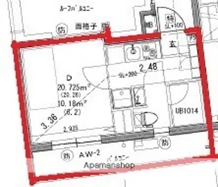 キューブ武蔵小杉【4階】の間取り