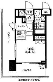 レジディア大森東【8階】の間取り