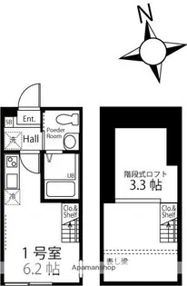 ハーミットクラブハウス横浜弘明寺ⅡA棟【1階】の間取り