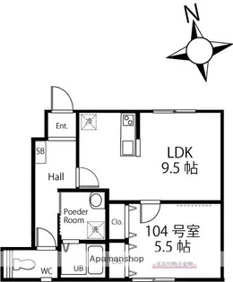 ハーミットクラブハウス横浜弘明寺ⅡA棟【1階】の間取り