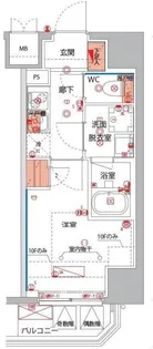 ハーモニーレジデンス横浜大通り公園EIRAKU【6階】の間取り