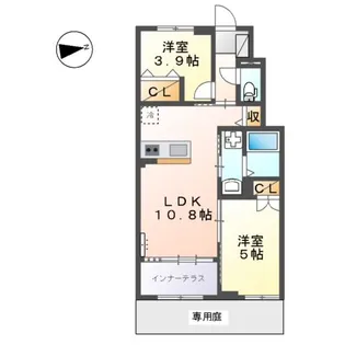 パールコート上和田【1階】の間取り