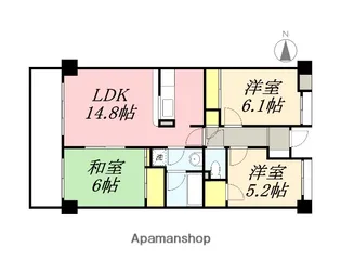 ディアパーク杉田南【1階】の間取り