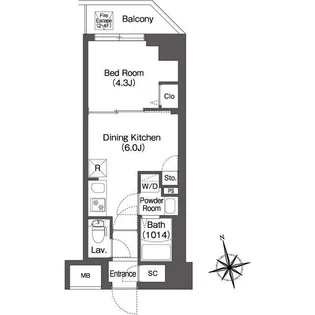 コンフォリア・リヴ品川南大井【2階】の間取り