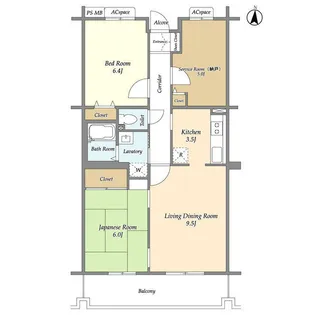 オーキッドレジデンス港北綱島イースト【5階】の間取り