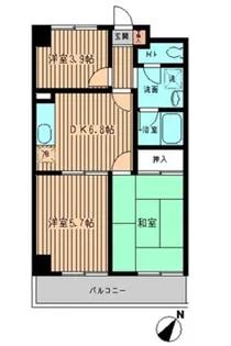 グリーンヒルホームズ【0306号室】の間取り