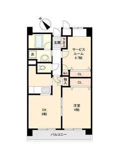 カールトンプラザ川崎【0803号室】の間取り