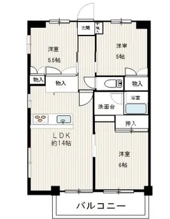 シティハイツ西横浜【1階】の間取り