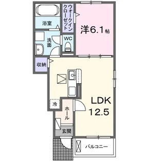 エレガンス田名B【1階】の間取り