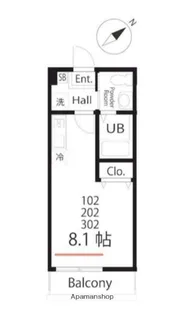 ハーミットクラブハウス横浜岸谷【1階】の間取り