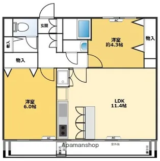 大平コーポ【4階】の間取り