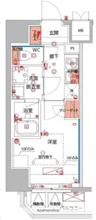 ハーモニーレジデンス横浜大通り公園EIRAKU【6階】の間取り