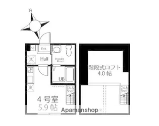 ハーミットクラブハウス能見台【1階】の間取り