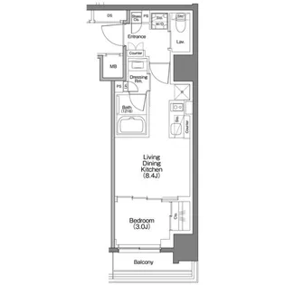 ザ・パークハビオ横浜白楽【2階】の間取り