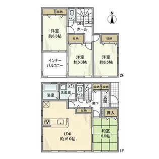 神奈川県大和市福田1丁目【一戸建】の間取り