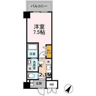 TRE LUCE横濱関内【8階】の間取り