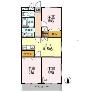 クレボナール三田【1階】の間取り