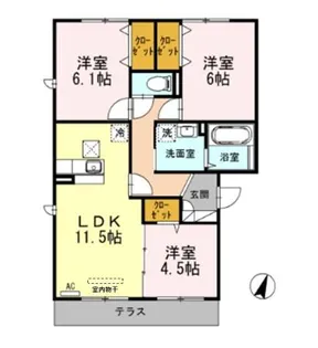 グランレーヴ C【1階】の間取り