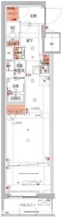 ハーモニーレジデンスパレスフロント【1階】の間取り