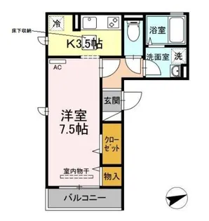 ガーデニア蒲田【1階】の間取り