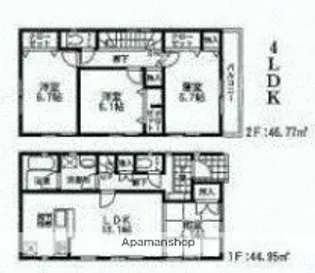 上荻野貸戸建て【2階】の間取り