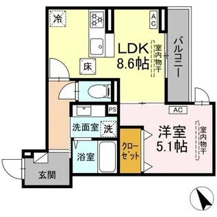 グリシーナ鵠沼石上【1階】の間取り