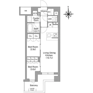 コンフォリア・リヴ大森西【4階】の間取り