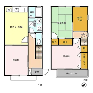 神奈川県横浜市旭区中希望が丘【テラスハウス】の間取り