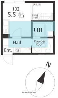 ハーミットクラブハウス京急弘明寺ⅢB号棟【1階】の間取り