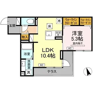 シェーンブルーメ横浜【1階】の間取り