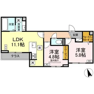 シェーンブルーメ横浜【1階】の間取り