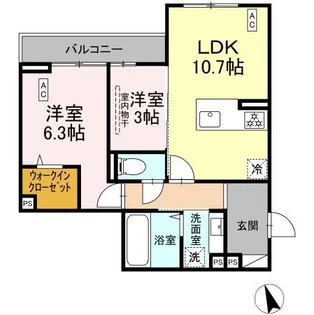 シェーンブルーメ横浜【3階】の間取り
