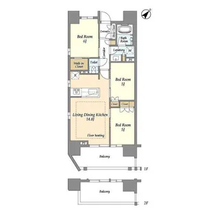 横須賀中央レジデンス【5階】の間取り