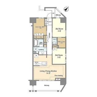 横須賀中央レジデンス【8階】の間取り