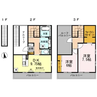 アトリオみなみだいらII【2階】の間取り