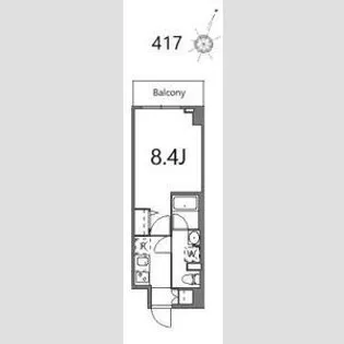 ティーステージジェイアール浜川崎【4階】の間取り