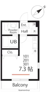 ハーミットクラブハウスセレスト【2階】の間取り