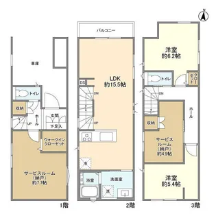 神奈川県横浜市旭区万騎が原【一戸建】の間取り