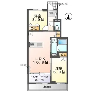 ラ・ベル・オロール【1階】の間取り