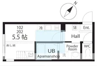 ハーミットクラブハウス弘明寺公園【1階】の間取り