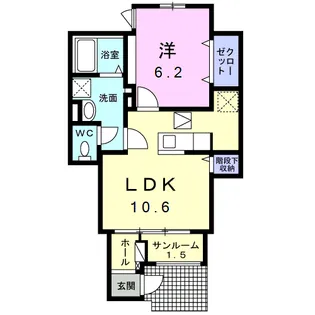 ウイ アウリイ【1階】の間取り
