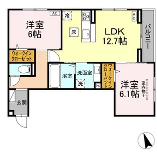 フォルテーヌ・イイクラⅠ【1階】の間取り