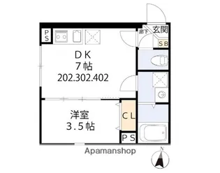 グラシア・ベイ大森【3階】の間取り